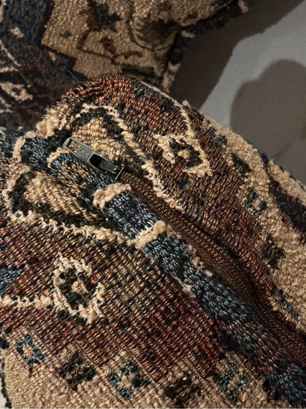 Decorative boho Throw Pillow Pair in Tan and Blue - Home Accents